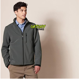Chaqueta Softshell hecha a medida al por mayor, tela ligera y duradera a prueba de viento e impermeable para uso en exteriores - Product Image 2