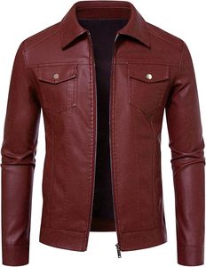Fashionable Best Winter Men's Leather <b>Jacket</b> <b>Plus</b> <b>Size</b> Solid Pattern <b>Waterproof</b> Windproof Reasonable Price - Product Image 3