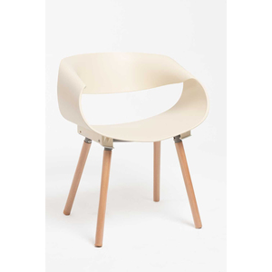Chaise de salle à manger en plastique et en bois au design moderne Leonardo pour la maison, le banquet et le centre commercial. - Product Image 1