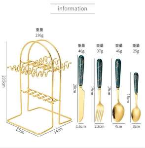 Ensemble de couverts en or de haute qualité, adapté aux restaurants, aux maisons et aux cadeaux, avec une finition dorée radieuse - Product Image 2