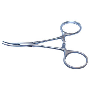 Fórceps hemostáticos manuales de acero inoxidable de grado quirúrgico profesional hechos en fábrica con mordazas dentadas para uso hospitalario seguro - Product Image 1