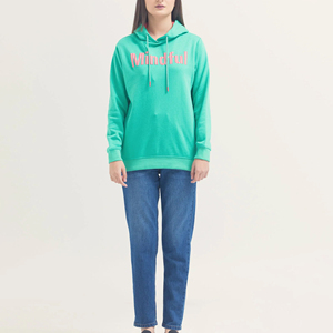 Nouvelle mode grande taille pull décontracté hiver couleur unie Street Wear femmes à manches longues vêtements à capuche - Product Image 2