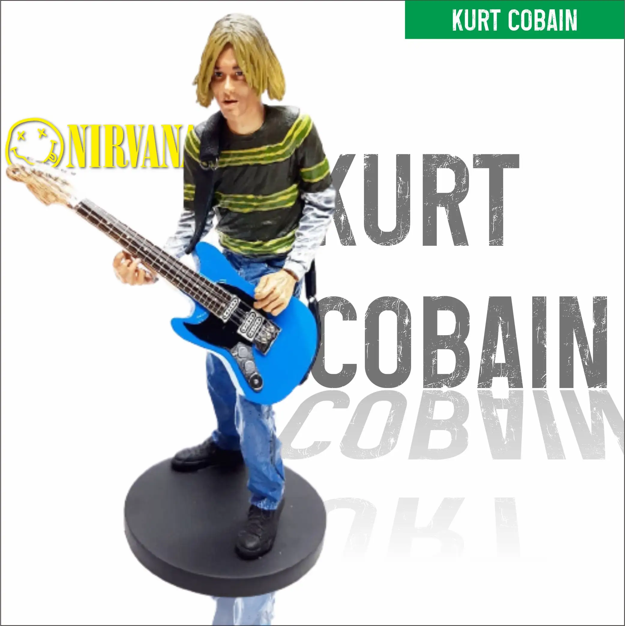 Tokoh Aksi KURT COBAIN NIRVANA dengan Gitar