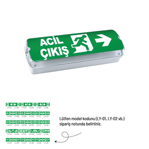 ไฟสัญลักษณ์ทางออกฉุกเฉินแบบด้านเดียว รุ่น B ขนาด 74x355x118 มม. 220V SMD IP65 สำหรับภายนอกอาคาร - Product Image 1