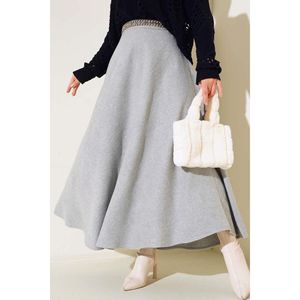 Jupe évasée en cachemire Gris - Product Image 3