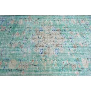 Alfombra turca Vintage clásica verde azul Patchwork área grande 5,7x8,9 pies lana látex abstracto rectángulo pasillo habitación alfombra nueva - Product Image 5