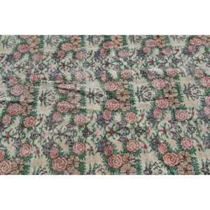 พรมตุรกีวินเทจ ขนาด 4.8x8.7 ฟุต สีเบจลายดอกไม้ - Product Image 5
