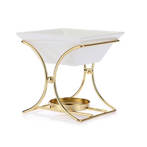 Latest Pattern Attractive Look Stainless Steel Silver Color Burner With Metal Gold Plated Stylish Stand Incense Holder - Product Image 1