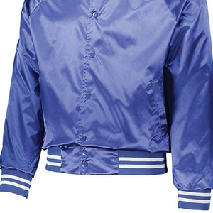 100% Polyester soyeux Satin Bomber veste hommes printemps démarreur Letterman Varsity veste OEM conception Satin Bomber veste - Product Image 6
