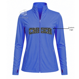 Custom Cheerleading Team Dance Practice Warm Up Apparel Custom <b>Rhinestone</b> Embroidery <b>Jacket</b> Pants set For Cheer Girls - Product Image 5