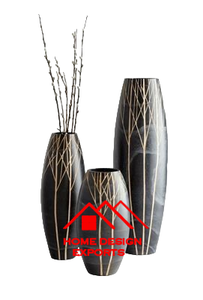 Vase à fleurs abstrait fini noir Vaisselle de qualité supérieure Vase à fleurs Hôtel Ware Usage Aluminium Casted Custom Best Seller - Product Image 6