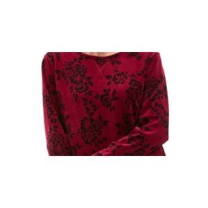 Sudadera con Capucha para Mujer Karen Scott, Estampado Floral Morado, Tejida, Patrón 3D, Talla Pequeña - Product Image 2