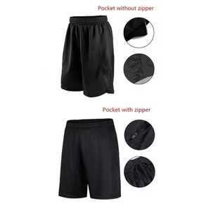 กางเกงกีฬาขาสั้นผู้ชายสำหรับบาสเกตบอล วิ่ง ปั่นจักรยาน ฟิตเนส ระบายอากาศได้ดี เหมาะสำหรับเด็กผู้ชาย เล่นฟุตบอล กิจกรรมกลางแจ้ง โยคะ ออกกำลังกายในยิม มีกระเป๋าซิปสีดำ - Product Image 3