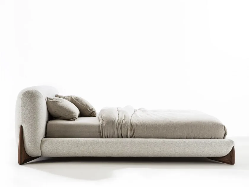 boucle bed frame with storage