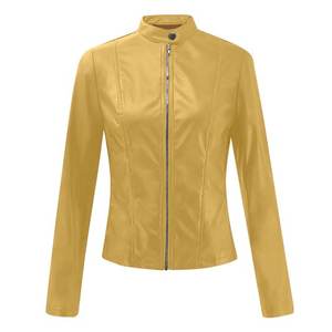 2025 dégagement léger boléro Moto motard veste courte pour femmes fermeture éclair Faux cuir moto vêtements d'extérieur coton respirant - Product Image 4