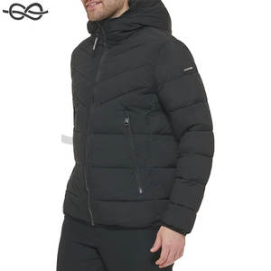 Veste bouffante avant pour hommes manteau d'hiver léger et chaud fermeture à pression design matelassé élégant coque extérieure résistante à l'eau - Product Image 3