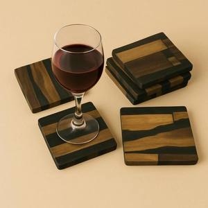 Posavasos de resina epoxi de madera de nogal hechos a mano, posavasos únicos para decoración del hogar, posavasos de nogal de protección de mesa - Product Image 3