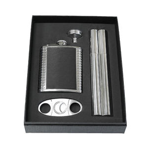 Portador de bebidas portátil de acero inoxidable, cortador de cigarros con herramienta de embudo y tubo de protección de dos cigarros resistente - Product Image 1
