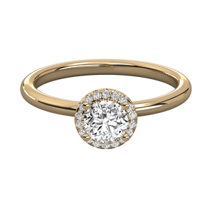 Bague élégante pour femme en or 9 carats avec diamant solitaire rond - Product Image 2