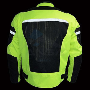 Blouson de moto en maille noire premium avec armure CE Hommes Vêtements de motard toutes saisons Vêtements de moto Maille de moto Noir-Néon-Vert - Product Image 2