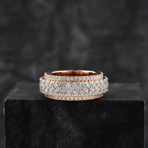 Vente chaude VVS Moissanite 925 Sterling ROSE GOLD Bague Plaqué Or avec Diamant Test Pass pour Hommes Femmes HipHop Style Bijoux - Product Image 1