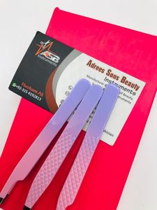 Pinzas de extensión de pestañas profesionales de etiqueta privada personalizadas de dos tonos Ombre Punta de fibra curva de acero inoxidable sostenible - Product Image 2