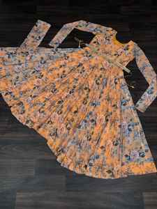 Faux Georgette vestido indio y pakistaní con tela pura con estampado de flores único para cualquier ocasión - Product Image 5