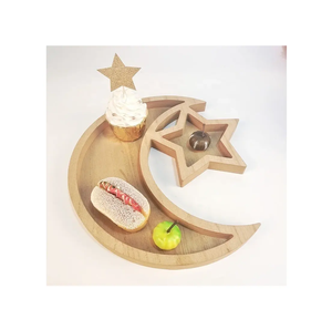 Bandeja de madera para servir Eid Moon & Star Shape Bandeja de comida Ramadan Kareem Accesorios de decoración de fiesta al mejor precio - Product Image 6