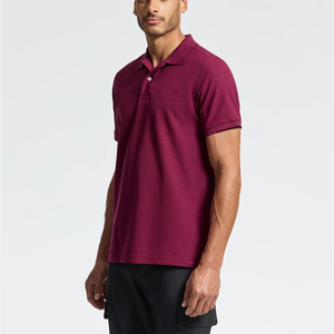 Artículo único 100% algodón para hombre Polo verano ropa casual color púrpura sólido transpirable cómodo Polo para hombre - Product Image 2