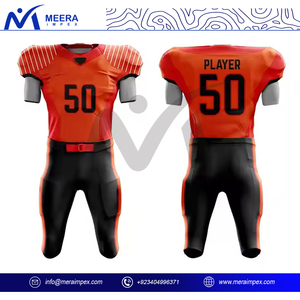 2025 personnalisé hommes Football américain maillot ensemble respirant Polyester Spandex tissu uniforme avec pantalon pour Match d'équipe ou entraînement - Product Image 2