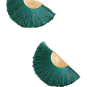 ต่างหูปักมือคุณภาพพรีเมียม ดีไซน์สวยงาม สีเขียวและสีขาว สำหรับขายส่ง ราคาดีที่สุดจากอินเดีย - Product Image 1