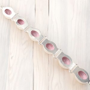 Pink Morganite <b>Charm</b> <b>Bracelet</b> Oval Gemstone 925 Sterling <b>Silver</b> Handmade Luxury Jewelry for Women Elegant Anniversary Gift - Product Image 5