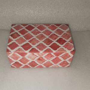 Elegant Moroccan Pattern Bone Inlay Jewelry <b>Boxes</b> Intricate Design Storage Solution - Product Image 1