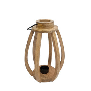 Linterna de vela de madera Natural acabado marrón para el hogar y la decoración de Navidad linterna colgante hecha a mano personalizada a granel - Product Image 1