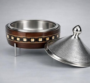 Casserole de luxe en acier inoxydable de haute qualité, réchaud à nourriture isolé, doublure intérieure, finition martelée, couvercle, écologique, fait à la main - Product Image 2