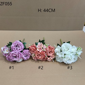 Vente en gros de roses artificielles en soie, fleurs artificielles pour mariage, bouquet de roses, décoration de fleurs, rose artificielle ZF055 - Product Image 6