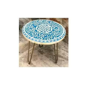 Table basse hexagonale incrustée d'os - Product Image 6