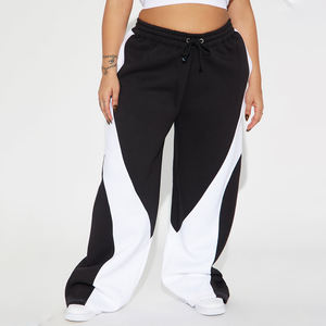 Wholesale Women Winter Fleece Flare Jogger Pants Breathable Soft Baggy <b>Wide</b> Straight <b>Leg</b> <b>Cargo</b> Sweatpants Custom Logo Bottoms - Product Image 1