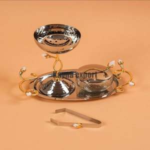 White And Gold Metal Branch Design Stand Fancy Decorative <b>Bukhoor</b> <b>Burner</b> For Home And Hotel Fragrance Metal Incense <b>Burner</b> Decor - Product Image 6