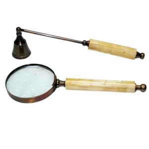 Venta al por mayor Diseño de aspecto antiguo Buena calidad Ojo de cristal Artesanía India Nuevo diseño 2025 Metal Vintage Lupa Color bronce - Product Image 1