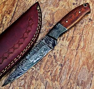 Navaja de Bolsillo de Acero de Damasco Hecha a Mano, Mango de Madera de Palisandro, Acero de Damasco, Marca NM, Grosor de 0.17 Pulgadas, para Uso Diario - Product Image 4