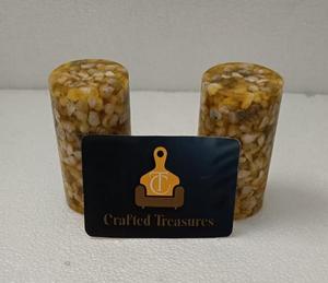 Custom Logo <b>Resin</b> & <b>Stone</b> salt & pepper shakers with embedded <b>Stone</b> & <b>Resin</b> Personalized Kitchenware Tools At Best Price - Product Image 3