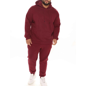 Conjunto de chándal informal de 2 piezas para hombre Sudadera con capucha de manga larga y pantalones de chándal para correr Trajes de chándal teñidos lisos - Product Image 5