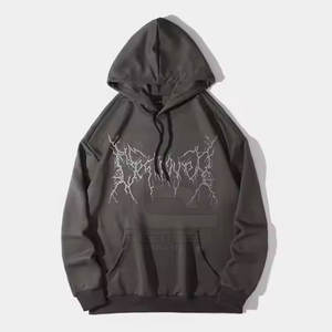 Servicio OEM al por mayor mejor diseño básico sudaderas con capucha de diamantes de imitación ligero Color sólido básico sudaderas con capucha de diamantes de imitación - Product Image 1