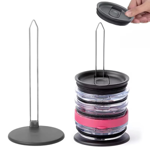 Nueva cocina <span class=keywords><strong>Vertical</strong></span> plegable vaso botella taza tapa estante almacenamiento para hasta 10 tapas plegable vaso tapa organizador - Product Image 1