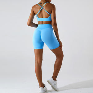 Nouveautés Shorts sans couture à taille haute avec logo personnalisé Shorts de sport et de yoga pour femmes - Product Image 5