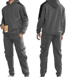 Survêtement pour hommes avec logo brodé personnalisé 100% coton manteau à capuche et pantalon sweat à capuche surdimensionné imprimé techniques pour la saison d'hiver - Product Image 4