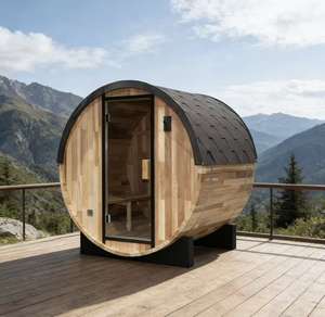 Sauna à vapeur en bois massif non toxique - 2 à 6 personnes - Pour une utilisation bien-être - Confortable - Cèdre rouge - Product Image 1