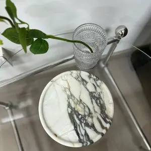 Plateau en marbre onyx massif, plateau à fruits en marbre naturel, plateau en pierre de cristal - Product Image 4