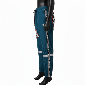 Pantalones Cortavientos para Mujer, Tacto Suave, Tejido de Nailon, Paneles Verde Azulado, Tiras Reflectantes, Logotipo Personalizado Bordado - Product Image 3